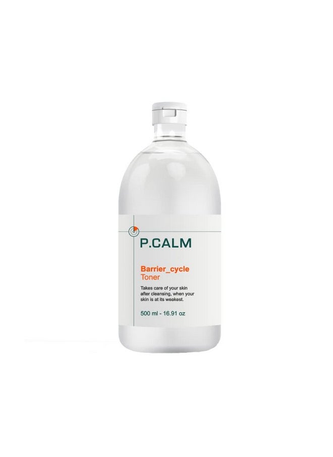P.CALM Barrier Cycle Toner 500ml | Vegan Alcohol-Free Fragrance-Free Facial Toner for Sensitive Skin | Korean Skincare