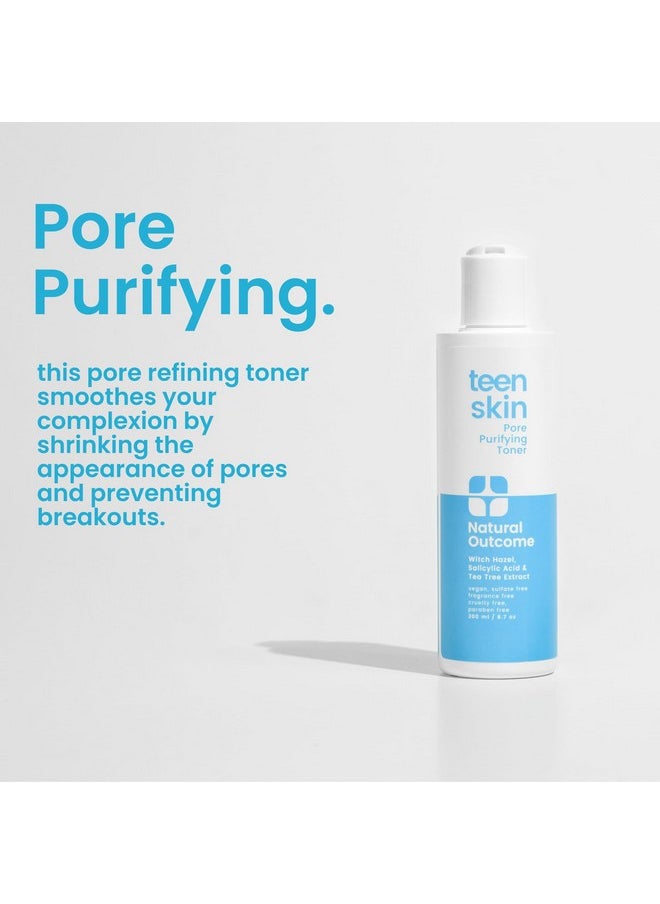 Acne Clarifying Face Toner for Teens by Natural Outcome Skin Care - Salicylic Acid Facial Astringent to Clear Acne & Purify Pores - Fragrance Free, Alcohol Free 6.7 oz