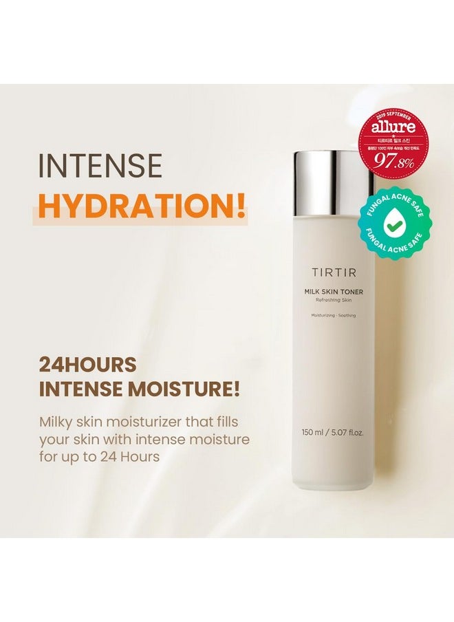 TIRTIR Milk Skin Rice Toner | Deep Moisturizing, Hydrating Toner for face, Niacinamide, Ceramide, Rice Bran Extract, Nature-Oriented Ingredients for Korean Skin Care, Vegan, 5.07 fl.oz.