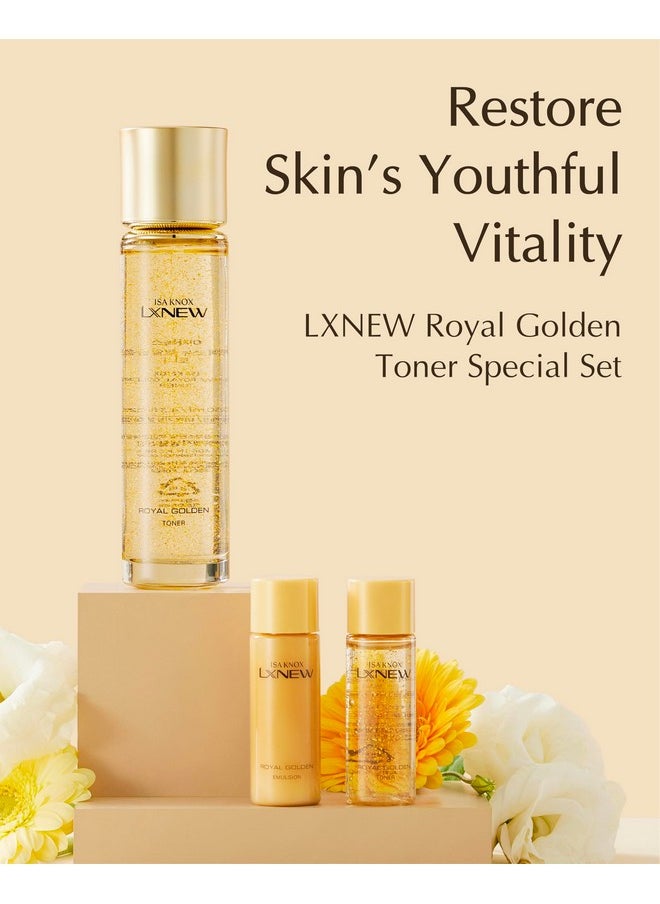 Spring Event ISA KNOX LXNEW Royal Golden Toner Set (6.5fl oz) - Luxury Gift Set for Ultimate Facial Care for Rejuvenation and Youthful skin by LG Beauty. Royal Peptides & Jelly, Niacinamide, Propolis.
