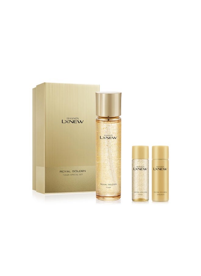 Spring Event ISA KNOX LXNEW Royal Golden Toner Set (6.5fl oz) - Luxury Gift Set for Ultimate Facial Care for Rejuvenation and Youthful skin by LG Beauty. Royal Peptides & Jelly, Niacinamide, Propolis.