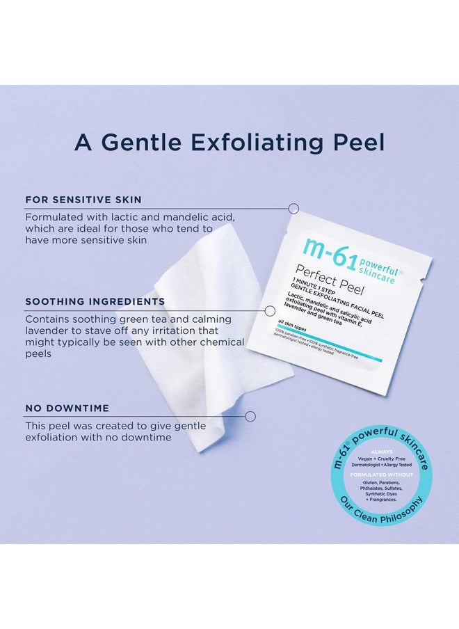 M-61 Perfect Peel - 30 Treatments - Lactic, mandelic and salicylic acid exfoliating peel with vitamin E, lavender and green tea