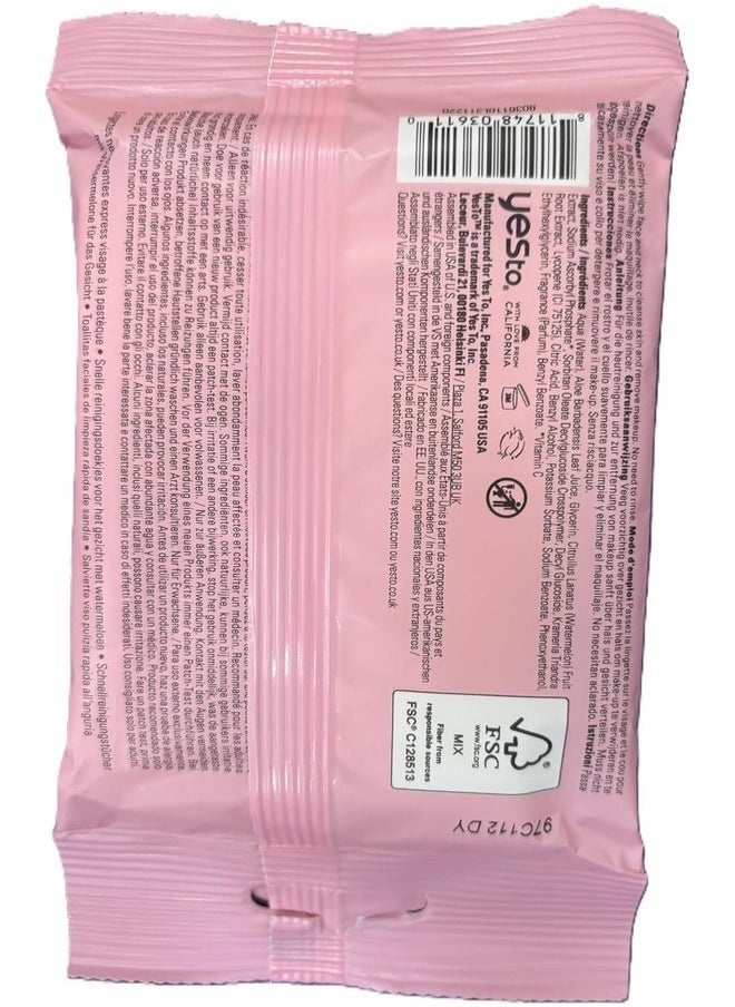 Yes To Watermelon Refreshing Facial Wipes, Hydrating Formula That Removes Dirt, Oil & Grime, Leaves Skin Refreshed & Brighter, Aloe, Natural, Vegan & Cruelty Free, 10 Count (8036110)