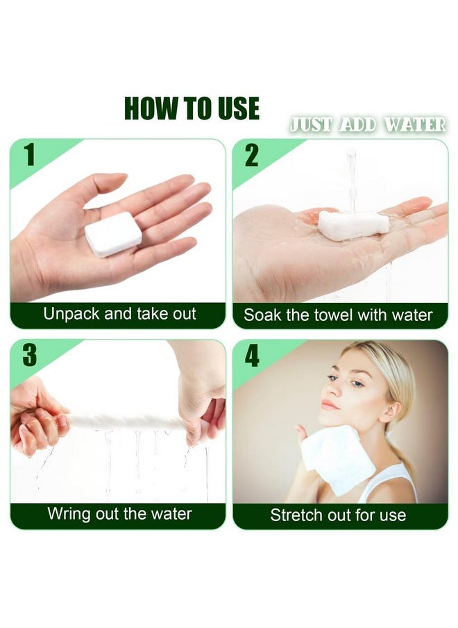 Fancyou Compressed Disposable Face Towel Large,Soft Facial Cleansing Cloths Towelettes,Thicken Washcloth Compact Portable Wash Cotton Wipes Tablets for Beauty Salon,Personal Care,Travel(50PCS Green)