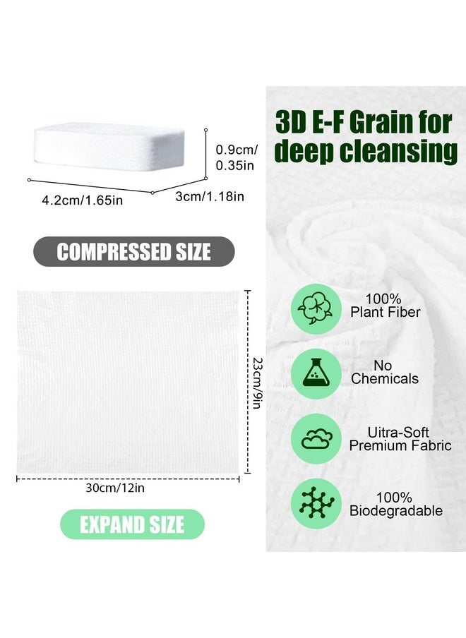 Fancyou Compressed Disposable Face Towel Large,Soft Facial Cleansing Cloths Towelettes,Thicken Washcloth Compact Portable Wash Cotton Wipes Tablets for Beauty Salon,Personal Care,Travel(50PCS Green)
