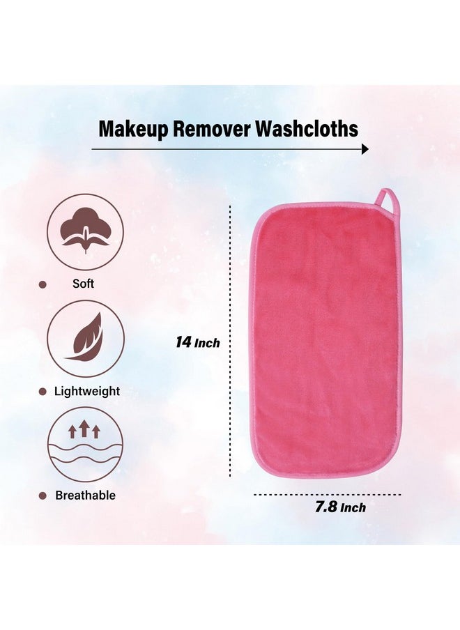 Makeup Remover Cloth, 7 Colors Makeup Towels Face Washcloth, Makeup Remover Pads Reusable Washable, Facial Cloths Clean Towels for Face Eye Skincare, 7.8 * 14 inches, 7 Pack