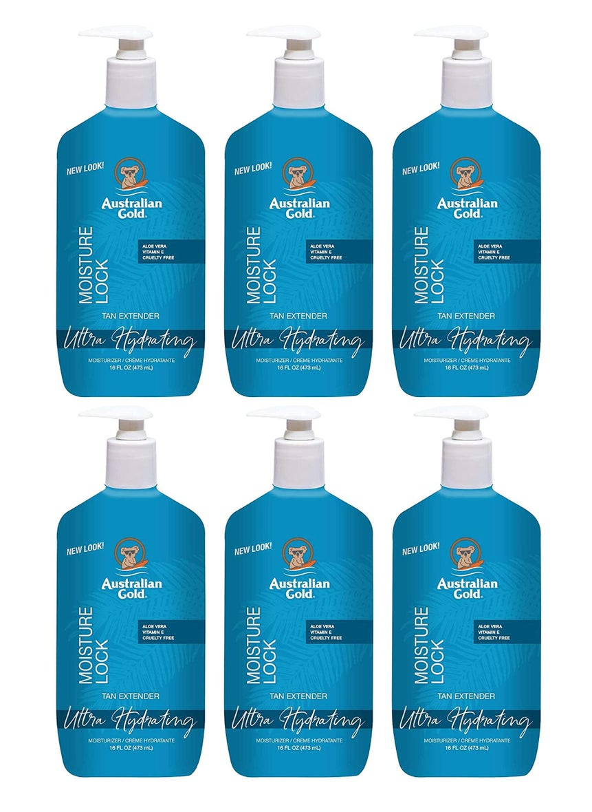 Australian Gold Moist Lock Tan Extender 16 Ounce Pump (473ml) (6 Pack)