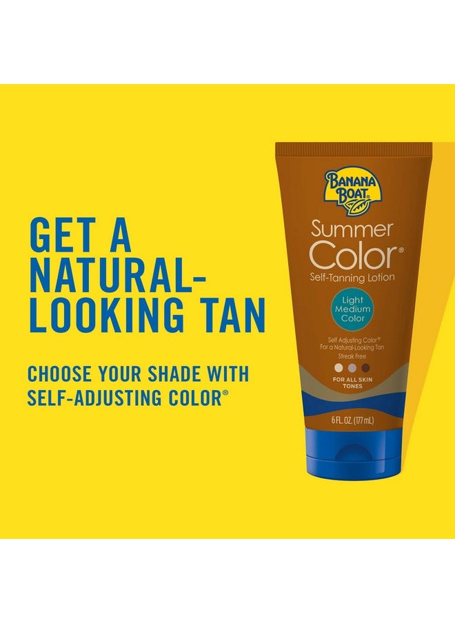 Banana Boat Summer Color Self Tanning Lotion | Light Medium Color for All Skin Tones, Self Tanner Lotion, Sunless Tanning Lotion, Banana Boat Self Tanner, 6oz each Twin Pack
