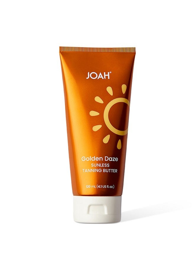 JOAH Beauty Golden Daze Sunless Tanning Body Butter, Glow Self Tanner Lotion For Face & Body, Bronzing Moisturizer for Gradual Sunless Natural Looking Streak No Tan with Hydrating Jojoba Oil, 4.1 Oz