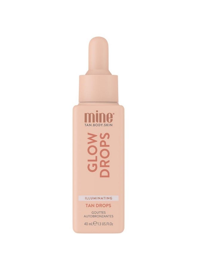 Minetan Illuminating Glow Tan Drops | Clear Facial Self Tanning Bronzer Serum - Daily Tanner Boosting Drops, Face & Body, Infused wtih Vitamin C, Hydrating, Radiant Skin Finish, 1.3 Fl Oz