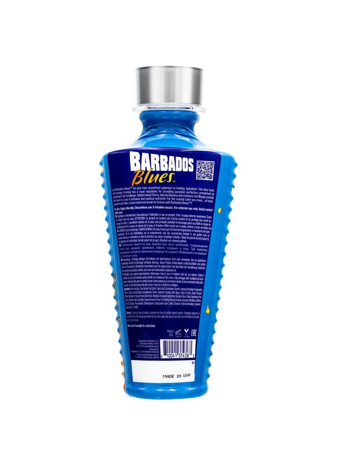 Tanovations Barbados Blues Tanning Lotion - Caribbean Color Creator Skin Quenching Island Cherry, Blissful Banana & Moisturizing Mango Coastal Extracts Blue Hued for a Beach Bronzed Glow - 11 oz.