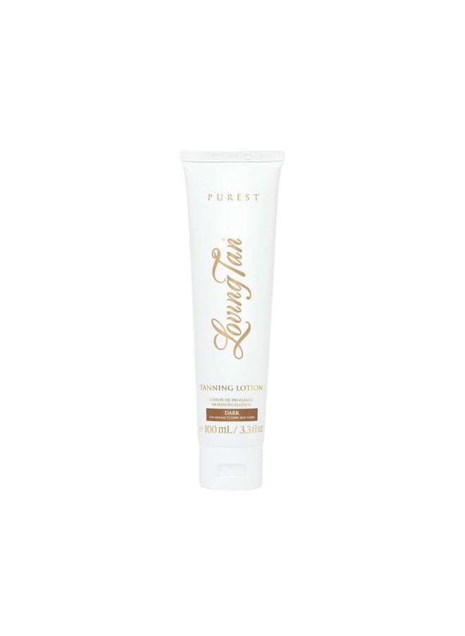 Loving Tan Purest Tanning Lotion, Dark - Sunless Tanner Made From 97% Certified Organic & Naturally Derived Ingredients, 5+ Self Tanner Applications, Cruelty Free, Vegan - 3.3 Fl Oz