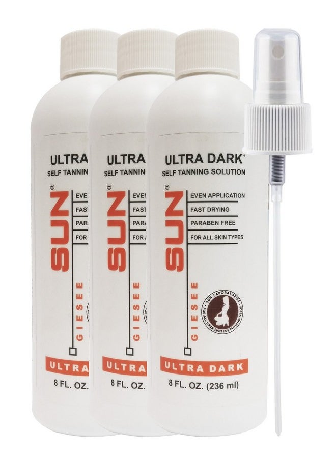 Sun Labs Self-Tanning Spray for a Golden Glow - Ultra Dark - 3-Pack 8 fl. oz. Bottles