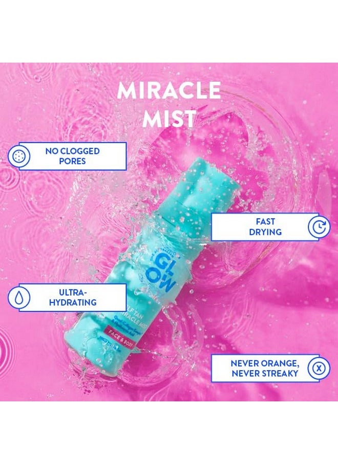 Australian Glow Miracle Mist, Self Tanner for Face & Body w/Quad-Collagen Complex & Hyaluronic Acid, 3.38 fl. oz / 100ml