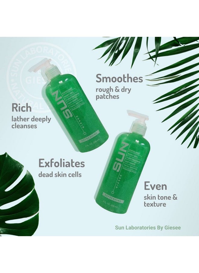 Sun Laboratories By Giesee Self Tanning Lotion, Tan Maintainer, and Exfoliant Body Gel - 3-Pack 8 Oz. Bottles, Non-Toxic Self Tanner, Ultra Dark Sunless Tanning Lotion
