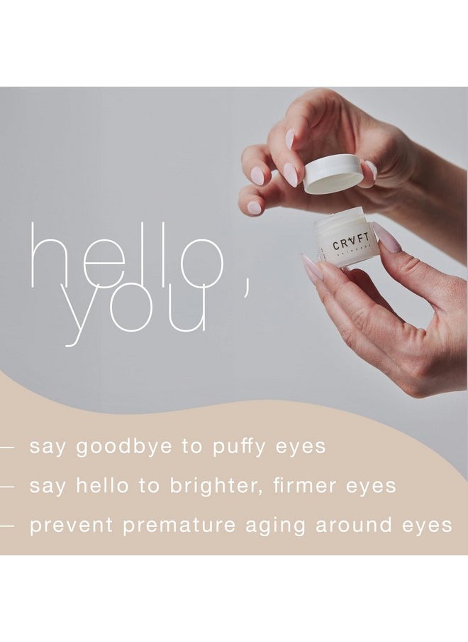 CRVFT Under Eye Cream | Brighten Dark Circles/Reduce the Appearance of Puffy Eyes | Peppermint Scented w/Caffeine | 30-Day Supply [.25 ounces]