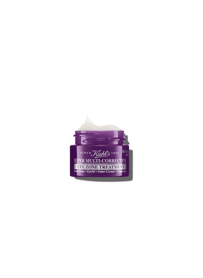 Kiehl's Super Multi-Corrective Eye Cream, Anti-Aging Cream that Lifts Brow Bone Area, Smooths and Firms Eye Lids, Bilberry Seed Extract and Collagen Peptide for Smoother Looking Skin - 0.5 fl oz