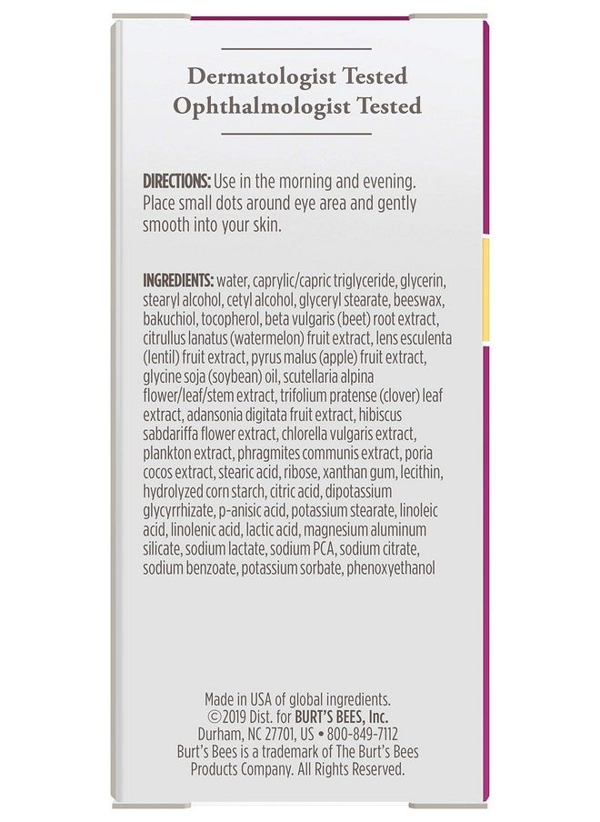 Burt's Bees Renewal Smoothing Eye Cream, Firming Eye Cream, 0.58 Ounce