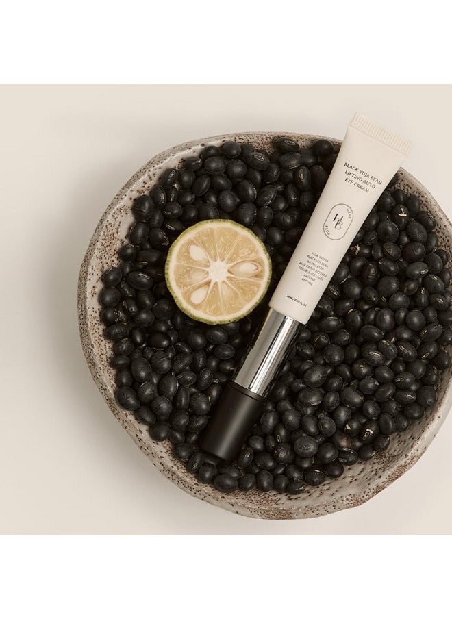 HEVEBLUE Black Yuja Bean Lifting Auto Eye Cream - Sensitive Skin, Vegan, Hypoallergenic, Korean Skincare, Wrinkle Care Device, Vibration Face Massage, Anti Aging, Collagen, Vibrating