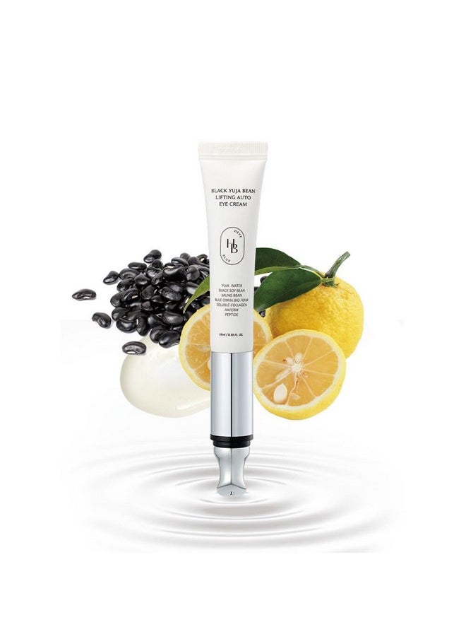 HEVEBLUE Black Yuja Bean Lifting Auto Eye Cream - Sensitive Skin, Vegan, Hypoallergenic, Korean Skincare, Wrinkle Care Device, Vibration Face Massage, Anti Aging, Collagen, Vibrating
