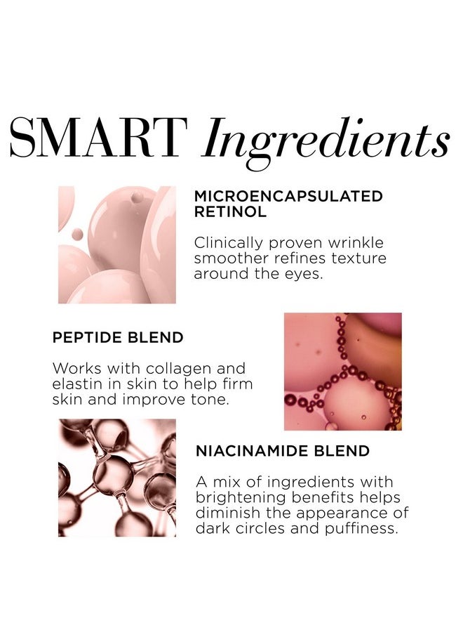 Elizabeth Arden Retinol Ceramide, Fine Line and Wrinkle Erasing Eye Cream For Younger Looking Eyes, Uses Smart Retinol Technology, 0.5
