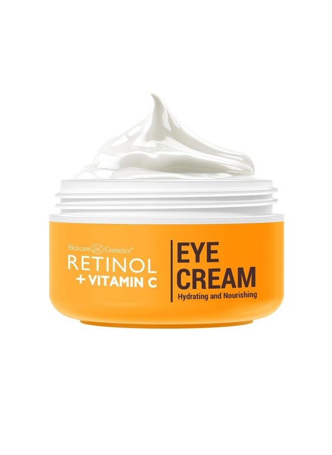 Retinol + Vitamin C Eye Cream - Anti-Aging, Dark Circle & Puffiness Treatment for Smooth, Firm Skin - Hydrating & Nourishing Formula for Sensitive Under-Eye Area