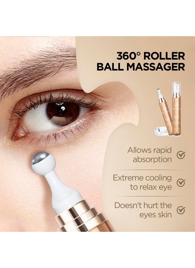 RONKIE Eye Cream Anti Aging: Under Eye Cream with Caffeine Retinol - Reduces Under Eye Bags and Fine Lines Gold