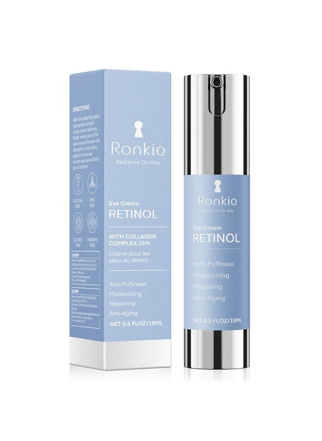 Retinol Eye Cream for Dark Circles: Anti-Wrinkle Under Eye Cream - Night Care Eye Cream Reduces Eye Bags