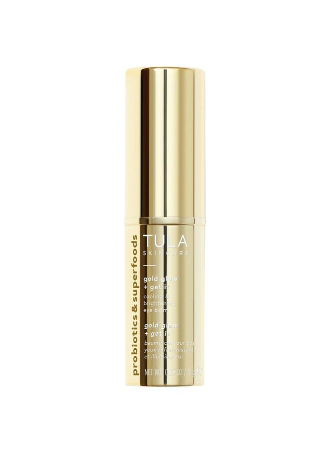 TULA Skin Care Eye Balm Gold Glow - Dark Circle Treatment, Instantly Hydrate and Brighten Undereye Area, Portable and Perfect to Use On-the-go, 0.35 oz.