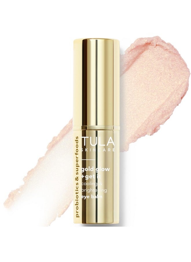 TULA Skin Care Eye Balm Gold Glow - Dark Circle Treatment, Instantly Hydrate and Brighten Undereye Area, Portable and Perfect to Use On-the-go, 0.35 oz.
