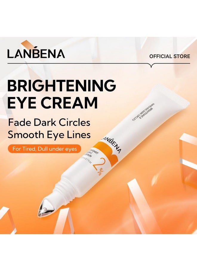 LANBENA Vtamin C Eye Cream for Wrinkles,Under Eye Cream for Dark Circles,Caffeine Eye Cream Anti Aging Brightener,Eye Serum for Women and Man.
