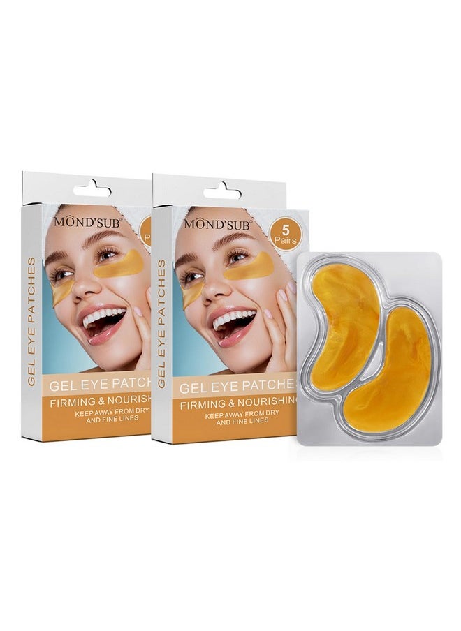 MOND'SUB Premium Under Eye Patches, Gel Eye Patches Hydrating & Refresh for Puffy Eyes, Under Eye Bags & Dark Circles, Natural Collagen Eye Gels Pads, Crystal Anti-Aging Eye Mask (Yellow)