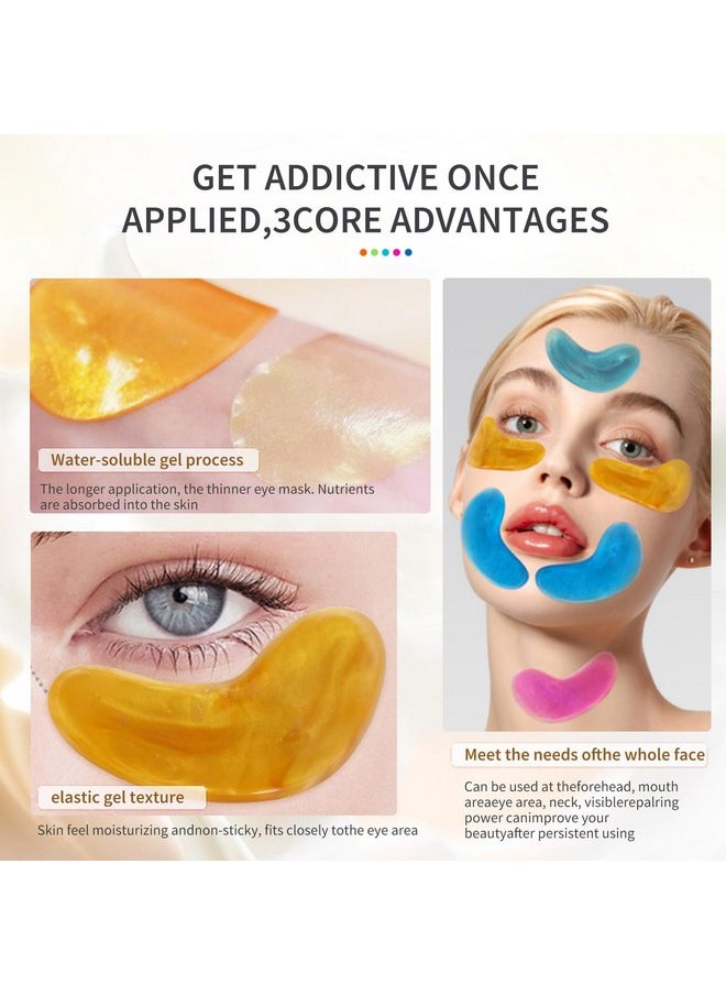 MOND'SUB Premium Under Eye Patches, Gel Eye Patches Hydrating & Refresh for Puffy Eyes, Under Eye Bags & Dark Circles, Natural Collagen Eye Gels Pads, Crystal Anti-Aging Eye Mask (Yellow)