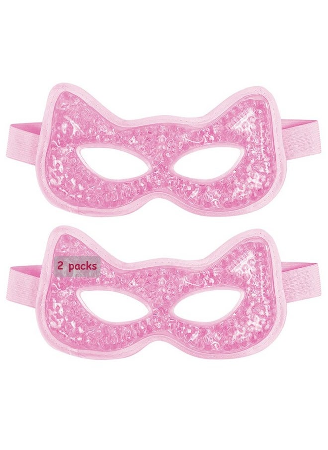 CONBELLA Cooling Eye Mask, Gel Eye Mask Hot Cold Use, Cold Eye Mask for Puffy Eyes, Dry Eyes, Headaches, Migraines, Sinus, Dark Circles (2 pink)