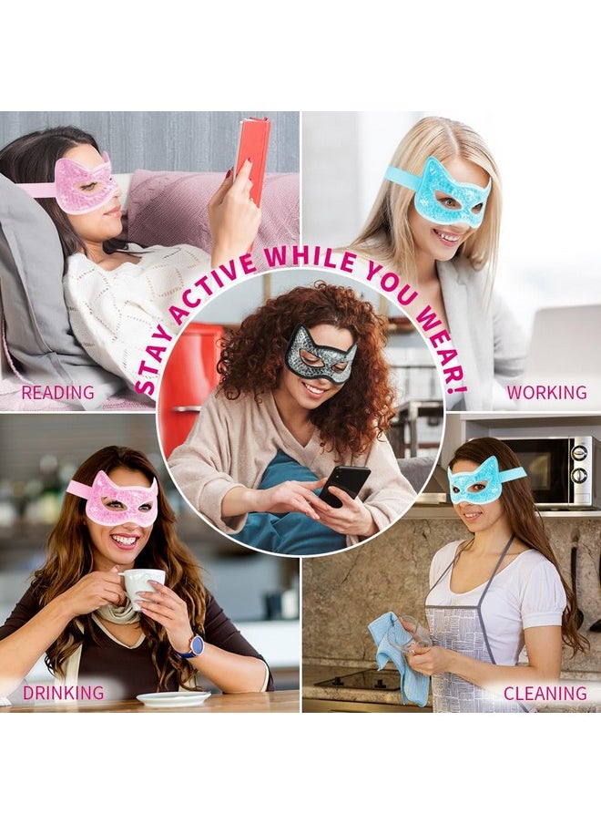 CONBELLA Cooling Eye Mask, Gel Eye Mask Hot Cold Use, Cold Eye Mask for Puffy Eyes, Dry Eyes, Headaches, Migraines, Sinus, Dark Circles (2 pink)
