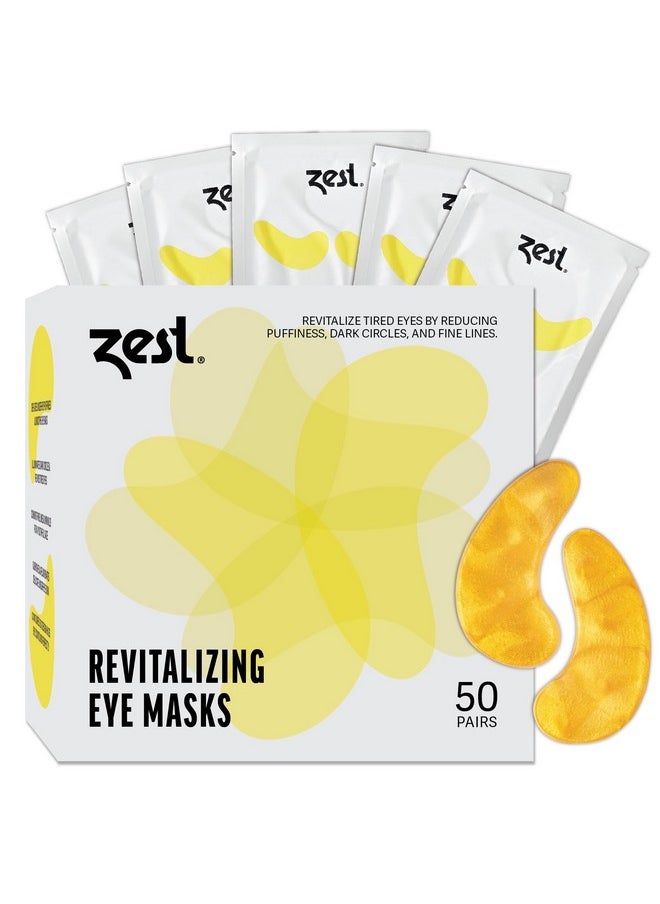 Zest 50 Pairs 24k Gold Gel Crystal Collagen Eye Mask - Under Eye Pads for Moisturizing, Reducing Fine Lines, Dark Circles & Puffy Eyes Patch for Women and Men