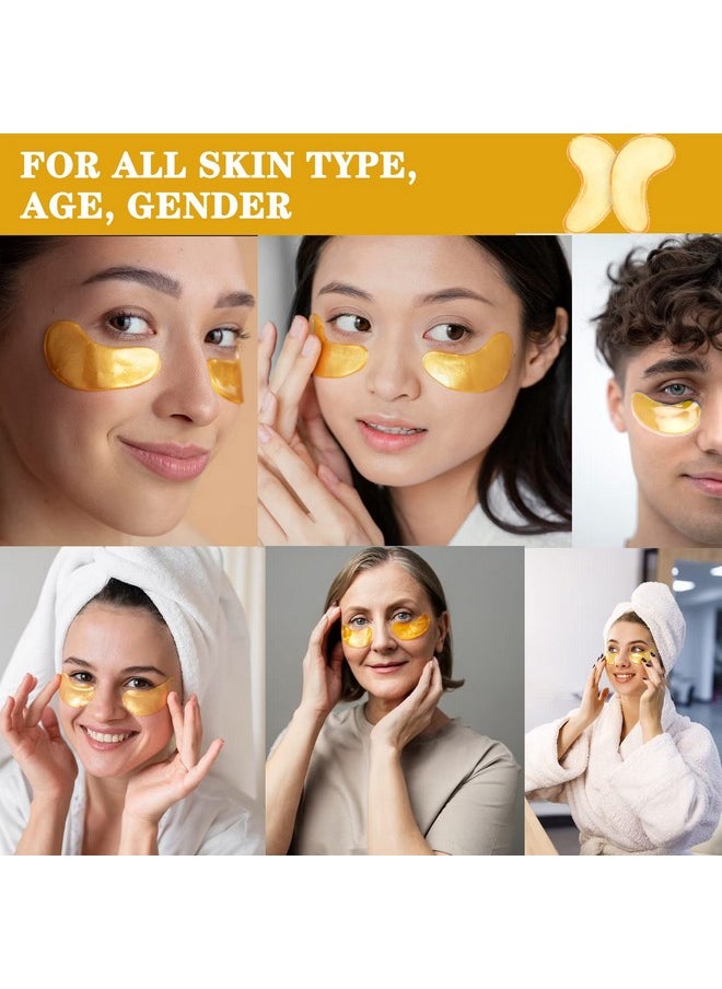 YMEYFAN 24K Gold Under Eye Patches, 100 Pairs Gold Collagen Under Eye Mask Skincare for Puffiness Eyes Dark Circles Treatments, Rreduce Wrinkles Fine Lines Firm Skin, Spa Salon Estheticians Supplies