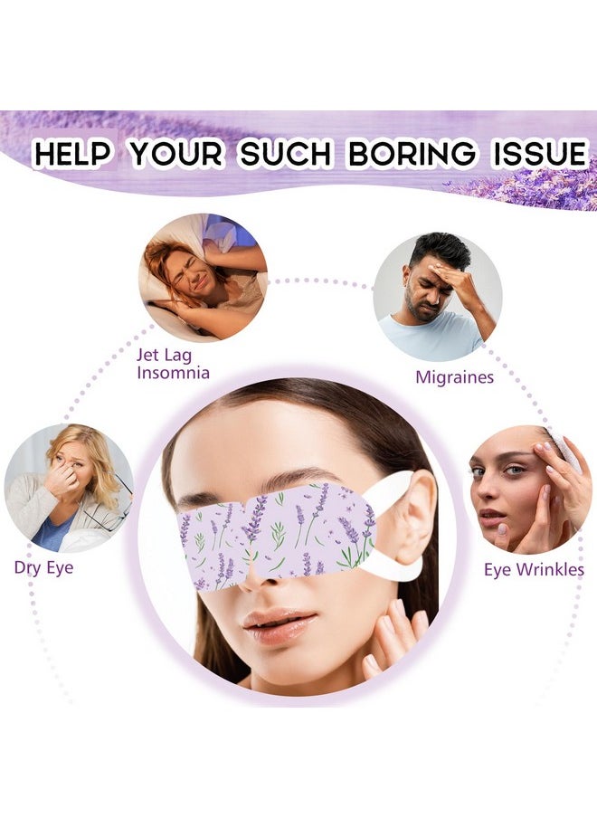 Permotary 20 Packs Steam Eye Mask, Heated Eye Mask Lavender Disposable Warm Compress Patches, Self Heating Eye Masks, Comfortable and Relax Sleep Mask, Relief Eye Fatigue, Spa Gifts, Travel Essentials