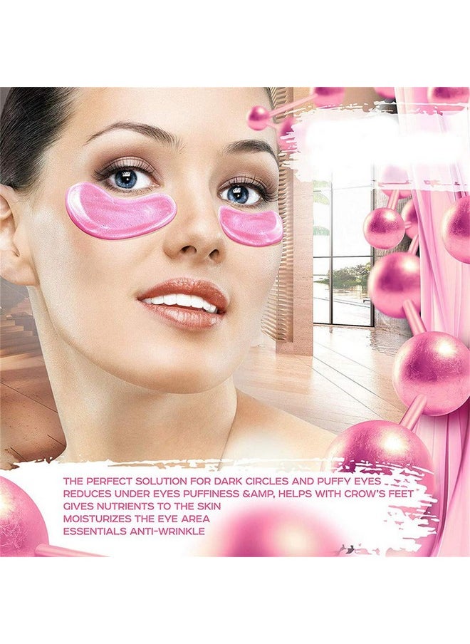 Ruzzut Under Eye Patches - 30 Pairs Collagen Eye Mask Eye Patches for Puffy Eyes and Dark Circles, Anti Aging Moisturizing Gel Eye Pads Under Eye Mask, Pink