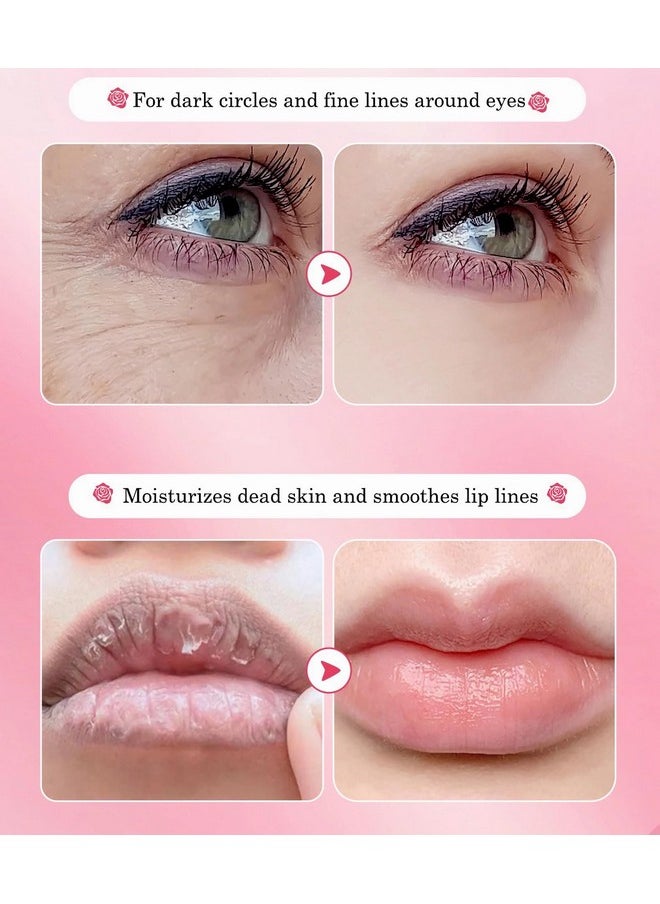 10 Pair Under Eye Mask & 10 Pair Lip Mask Skincare Set, Rose Pink Lip Patches & Under Eye Patches for Puffy Eyes, Dark Circles, Dry Lips Lines, Deep Hydrating Moisturizing, Gifts for Mom Women