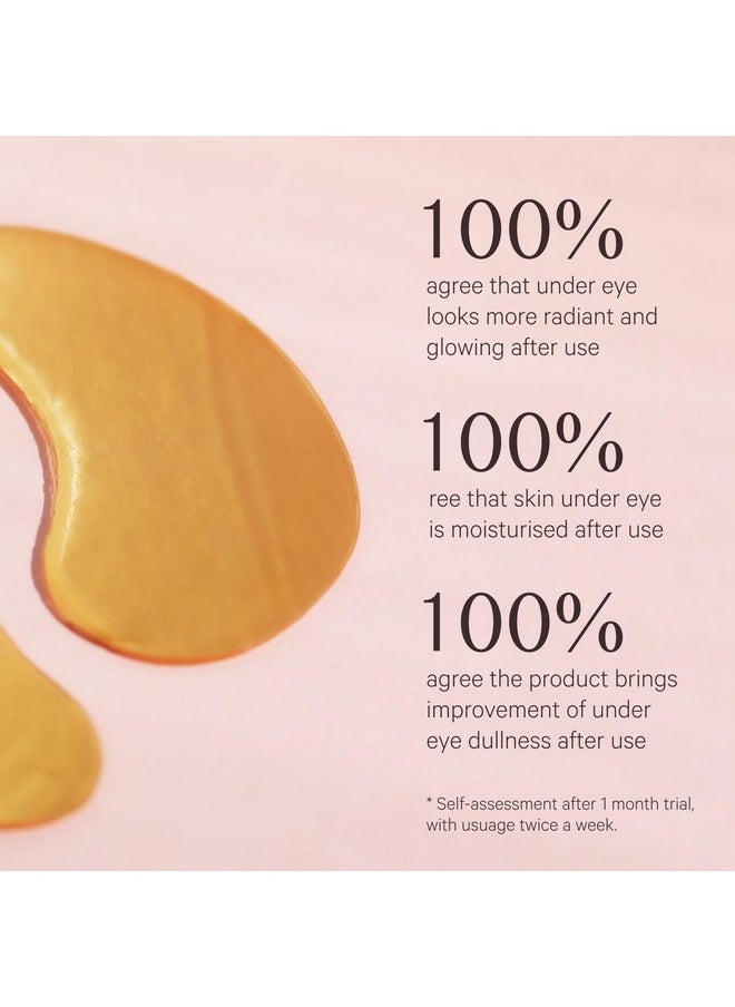 MZ SKIN Hydra-Bright Gold Eye Mask, Collagen-Infused Hydrogel Treatment for Puffiness, Dark Circles, and Fine Lines, With Niacinamide, Hyaluronic Acid & Gold Nano Particles, Fragrance Free, 5-Pack