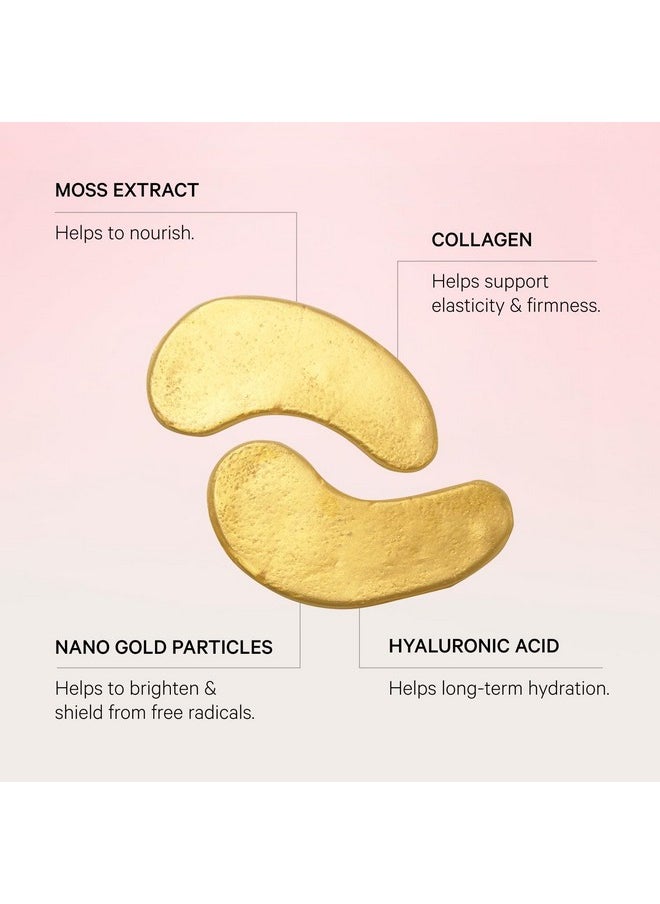 MZ SKIN Hydra-Bright Gold Eye Mask, Collagen-Infused Hydrogel Treatment for Puffiness, Dark Circles, and Fine Lines, With Niacinamide, Hyaluronic Acid & Gold Nano Particles, Fragrance Free, 5-Pack