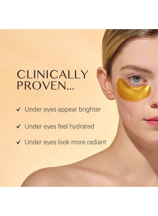 MZ SKIN Hydra-Bright Gold Eye Mask, Collagen-Infused Hydrogel Treatment for Puffiness, Dark Circles, and Fine Lines, With Niacinamide, Hyaluronic Acid & Gold Nano Particles, Fragrance Free, 5-Pack