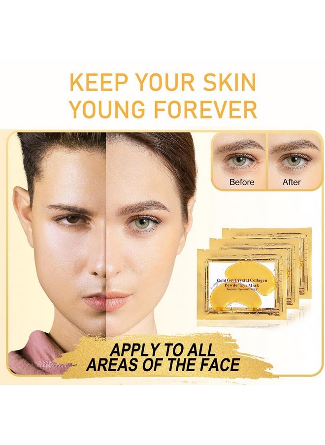 NIYET 30 Pairs Lip Masks & Gold Hydrogel Collagen Eye Masks, Under Eye Patches Gel Pads for Dark Circles and Puffiness, Moisturizing & Anti-Ageing Skincare for All Skin Types