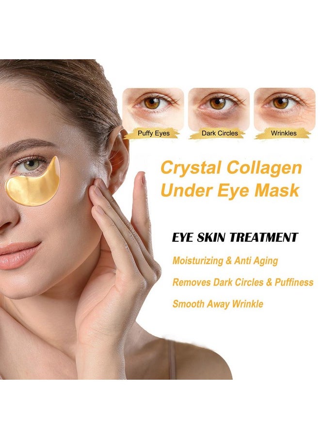 NIYET 30 Pairs Lip Masks & Gold Hydrogel Collagen Eye Masks, Under Eye Patches Gel Pads for Dark Circles and Puffiness, Moisturizing & Anti-Ageing Skincare for All Skin Types