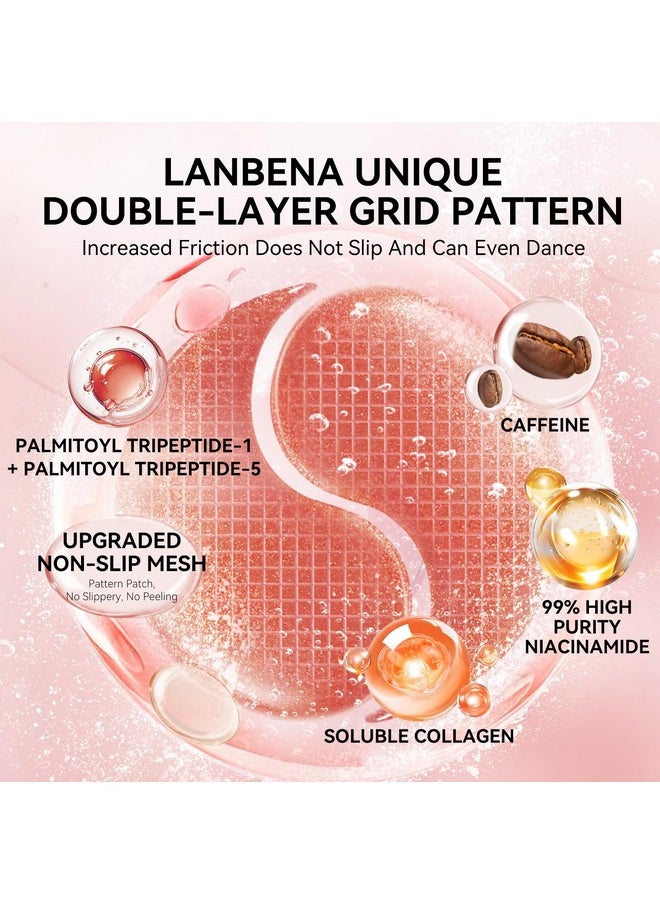 LANBENA Peptides Hydra-Gel Eye Patches for Dark Circles and Puffy Eyes, Reduce Under Eye Bags and Smooth Wrinkles, Anti-Aging, Eye Skin Care Pads With Soluble Collagen and Peptides-30 Pairs