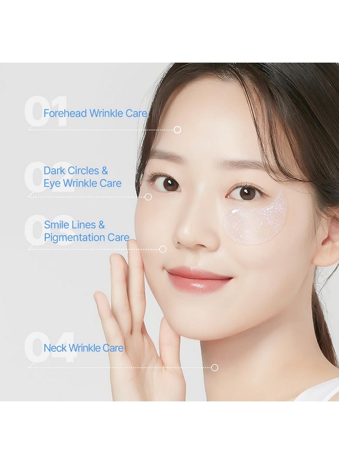 PETITFEE Aura Quartz Hydrogel Eye Mask Blue 60 pcs (30 pairs) - Eye Patch for Dark Circles, Brightens Under Eyes, Glutathione, Ascorbic Acid, Puffy Eye Bags, Cooling, Firms Eye Area, Intense Hydration