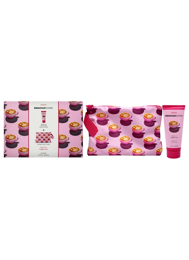 Pupa Milano Breakfast Lovers Set, Cappuccino, 2 Pc - Gift Set - Shower Milk - Body Wash - Body Soap - Hydrating Body Wash - Skincare Set