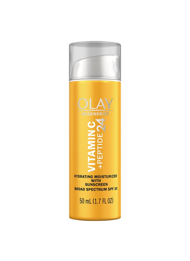 Olay Regenerist Vitamin C + Peptide 24 Face Moisturizer with Sunscreen, SPF 30, 1.7 oz + Whip Moisturizer Travel/Trial Size Gift Set