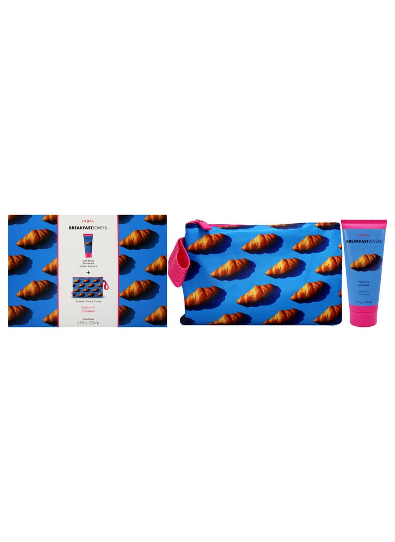 Pupa Milano Breakfast Lovers Set, Croissant, 2 Pc - Gift Set - Shower Milk - Body Wash - Body Soap - Hydrating Body Wash - Skincare Set
